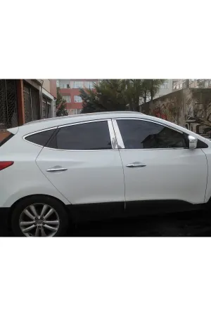 Hyundai Ix35 Krom Cam Çerçevesi ve Kapı Direk Aksesuarı 14 Parça