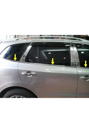 Hyundai Santa Fe 2007-2012 Krom Cam Altı Çıtası Aksesuarı 6 Parça