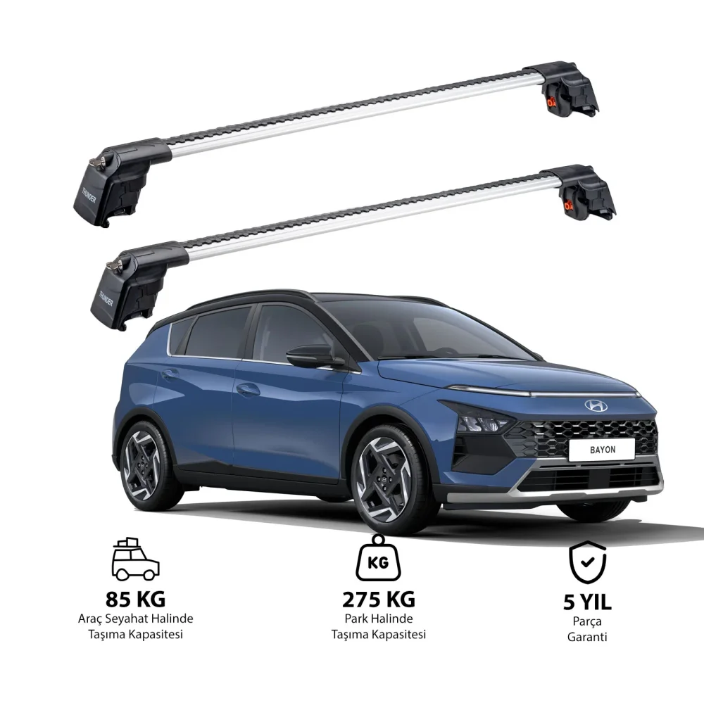 HYUNDAI BAYON 2021 ve Sonrası TRX2 Thunder Carrier Ara Atkı Gri