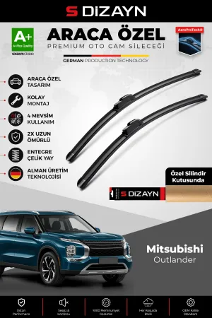 S-Dizayn Mitsubishi Outlander Ön Cam Silecek Seti 2021 Üzeri Premium Araca Özel 65-45 Cm A+ Kalite A