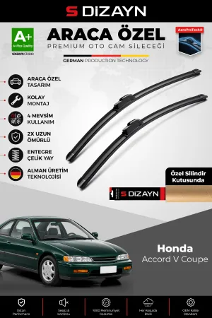 S-Dizayn Honda Accord V, Cd7, Cd9 Coupe Ön Cam Silecek Seti 1993-1998 Premium Araca Özel 55-50 Cm A+