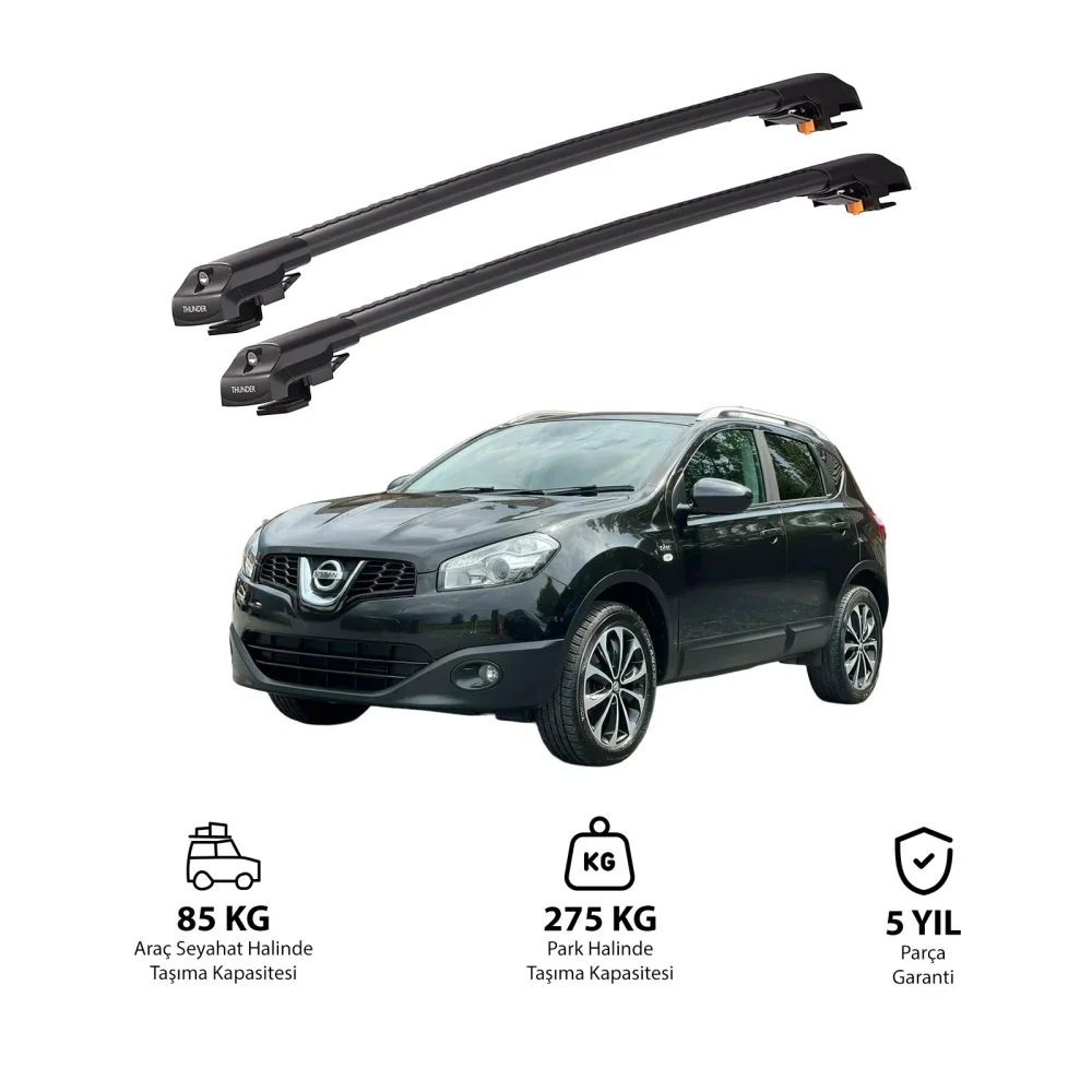 NISSAN QASHQAI 2007-2013 TRX1 Thunder Carrier Kilitli Ara Atkı Siyah