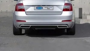 Omsa Skoda Octavia A7 Krom Egzoz Ucu Arka Difüzör 3 Parça 2013-2019 Arası