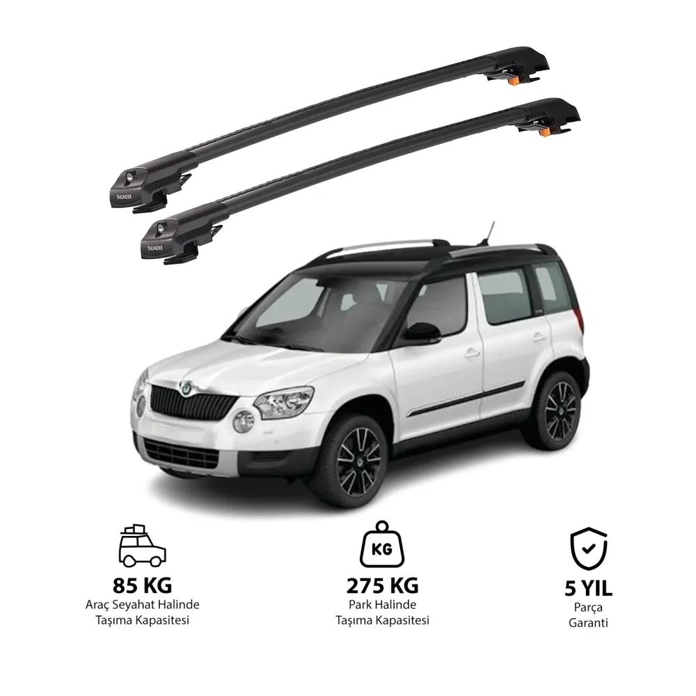 SKODA YETI 2009-2017 TRX1 Thunder Carrier Kilitli Ara Atkı Siyah