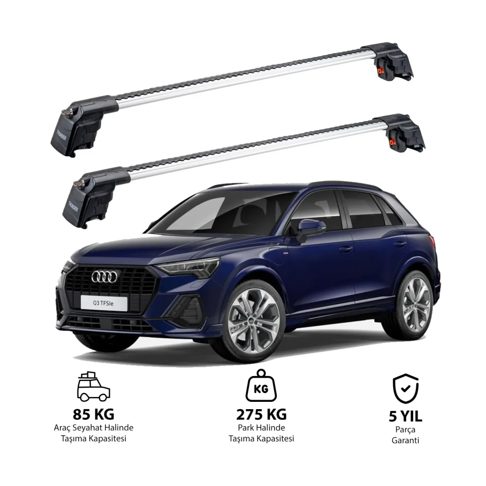 AUDI Q3 2019 ve Sonrası TRX2 Thunder Carrier Ara Atkı Gri