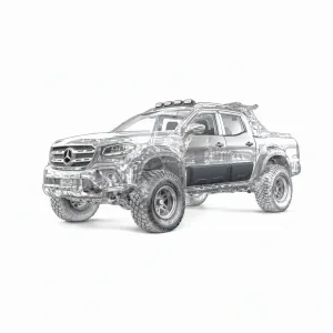 Apex Aero Design - Mercedes X Class W470 (2017+) - Gövde Kaplaması 4 Parça - Body Cladding