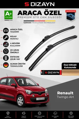 S-Dizayn Renault Twingo Ah Ön Cam Silecek Seti 2014-2024 Premium Araca Özel 50-35 Cm A+ Kalite Aocs-