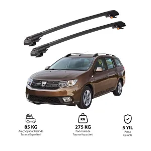 DACIA LOGAN MCV 2013 ve Sonrası TRX1 Thunder Carrier Kilitli Ara Atkı Siyah thumb 1