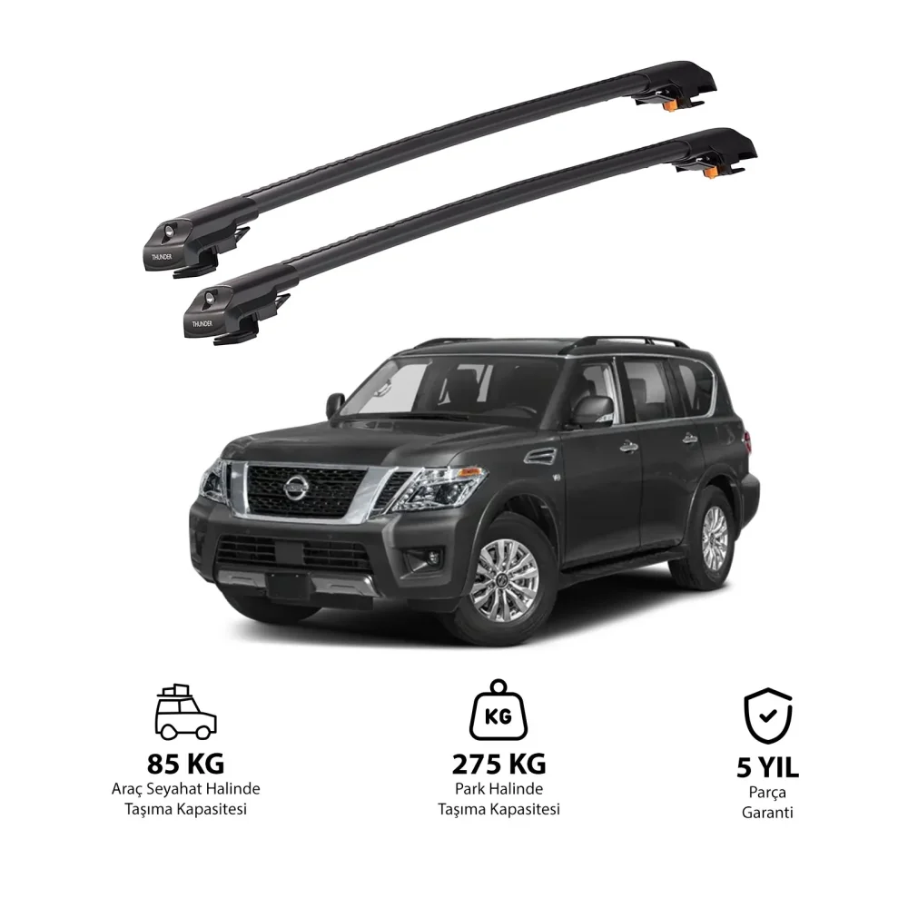 NISSAN ARMADA 2017 ve Sonrası TRX1 Thunder Carrier Kilitli Ara Atkı Siyah