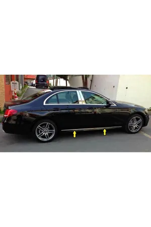 Mercedes W213 E Serisi 2017-2020 Krom Yan Kapı Çıtası 4 Parça