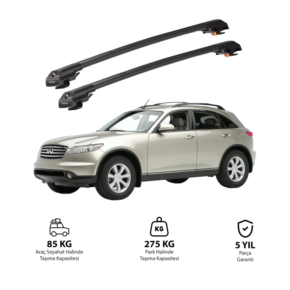 INFINITI FX 2003-2008 TRX1 Thunder Carrier Kilitli Ara Atkı Siyah