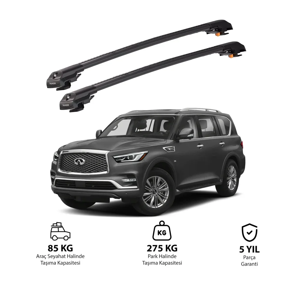 INFINITI QX80 2014 ve Sonrası TRX1 Thunder Carrier Kilitli Ara Atkı Siyah