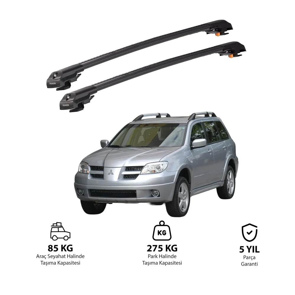 MITSUBISHI AIRTREK 2001-2008 TRX1 Thunder Carrier Kilitli Ara Atkı Siyah