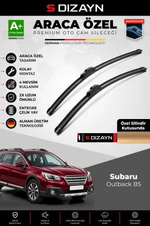 S-Dizayn Subaru Outback Bs Ön Cam Silecek Seti 2014-2020 Premium Araca Özel 65-40 Cm A+ Kalite Aocs-