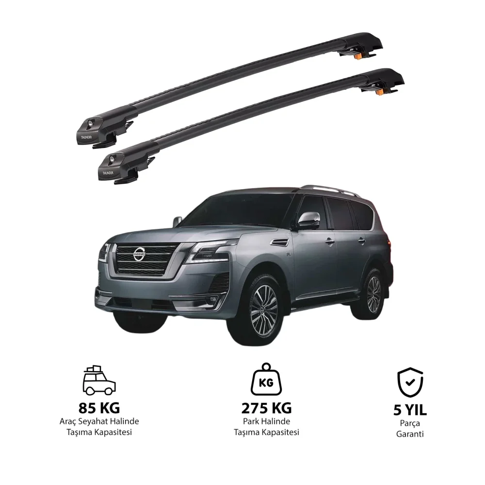 NISSAN PATROL 2011 ve Sonrası TRX1 Thunder Carrier Kilitli Ara Atkı Siyah