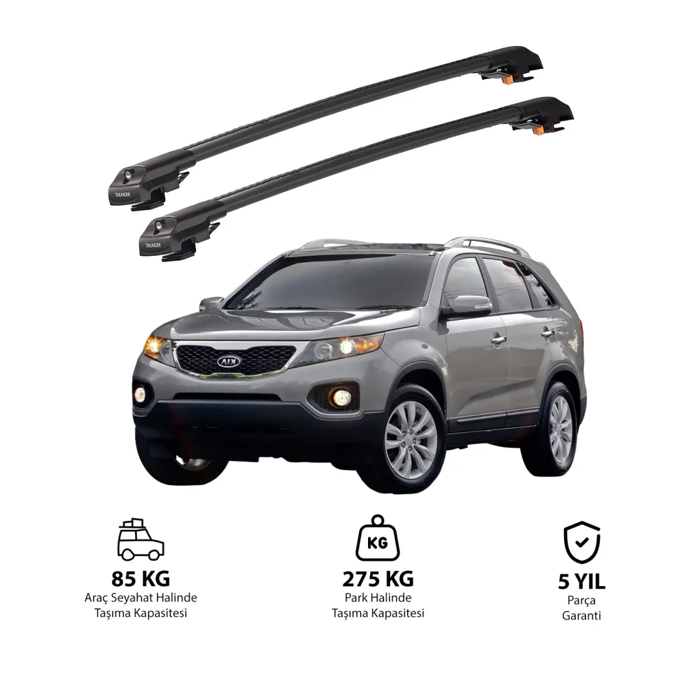 KIA SORENTO 2010-2015 TRX1 Thunder Carrier Kilitli Ara Atkı Siyah