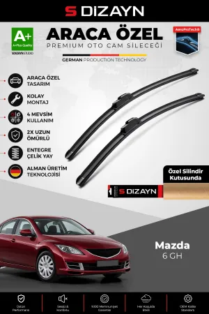 S-Dizayn Mazda 6 Gh Ön Cam Silecek Seti 2008-2012 Premium Araca Özel 60-40 Cm A+ Kalite Aocs-1757