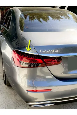 Mercedes W213 E Serisi Makyajlı 2020-2023 Krom Stop Lambası Çıtası Aksesuarı 2 Parça Paslanmaz Çelik
