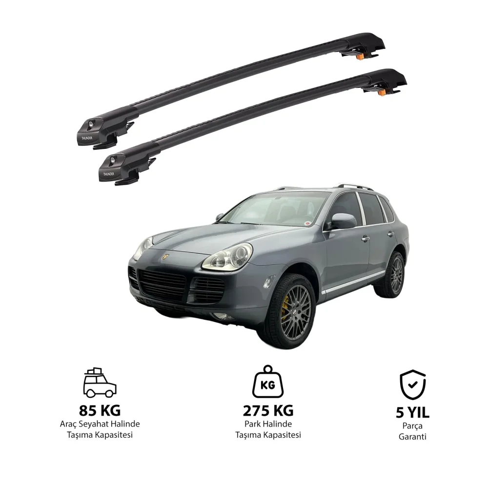 PORSCHE CAYENNE 2002-2010 TRX1 Thunder Carrier Kilitli Ara Atkı Siyah