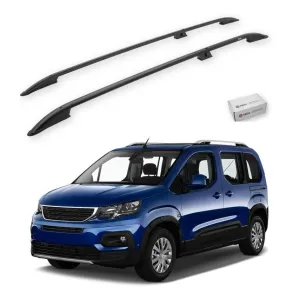 Turtle Peugeot Rifter 2019-2025 / Uzun Şasi Tavan Çıtası Crown Siyah