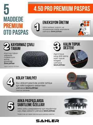 Sahler Qashqai E-Power 2022 + Uyumlu 4.5D Premium Havuzlu Oto Paspas ve Liner Marka 3D ALT Bagaj Havuzu - Görsel 3