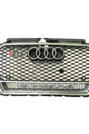 Audi a3 rs3 ön panjur ızgara krom siyah 2016+ thumb 2