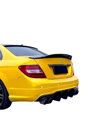 Mercedes w204 psm bagaj üstü spoiler siyah boyalı 2007 / 2013 thumb 2