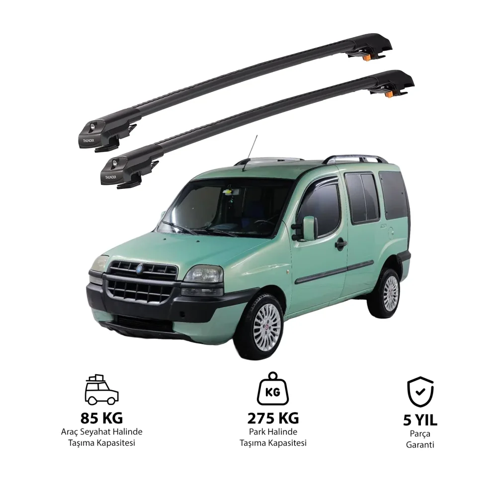 FIAT DOBLO 2000 - 2006 TRX1 Thunder Carrier Kilitli Ara Atkı Siyah