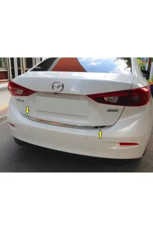 Mazda 3 Sedan 2017 Krom Bagaj Altı Çıtası Aksesuarı P. Çelik