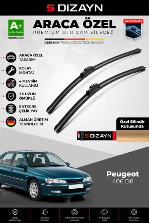 S-Dizayn Peugeot 406 D8,D9, 8B Sedan Ön Cam Silecek Seti 1995-2004 Premium Araca Özel 60-55 Cm A+ Ka
