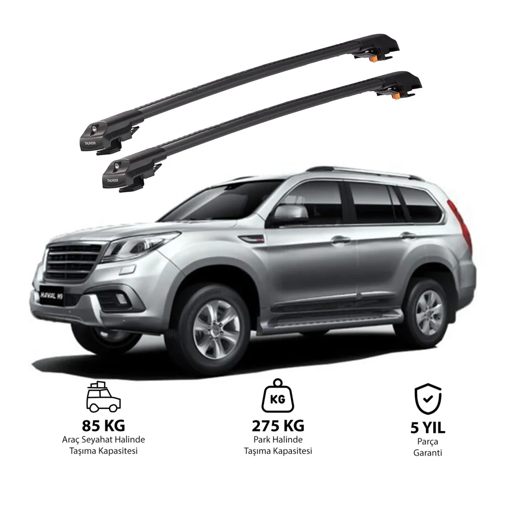 GREAT WALL HAVAL H9 2015 ve Sonrası TRX1 Thunder Carrier Kilitli Ara Atkı Siyah