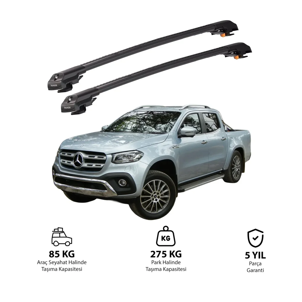 MERCEDES-BENZ X-CLASS 2018 ve Sonrası TRX1 Thunder Carrier Kilitli Ara Atkı Siyah