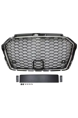 Audi a3 rs3 ön panjur ızgara krom siyah .2016+