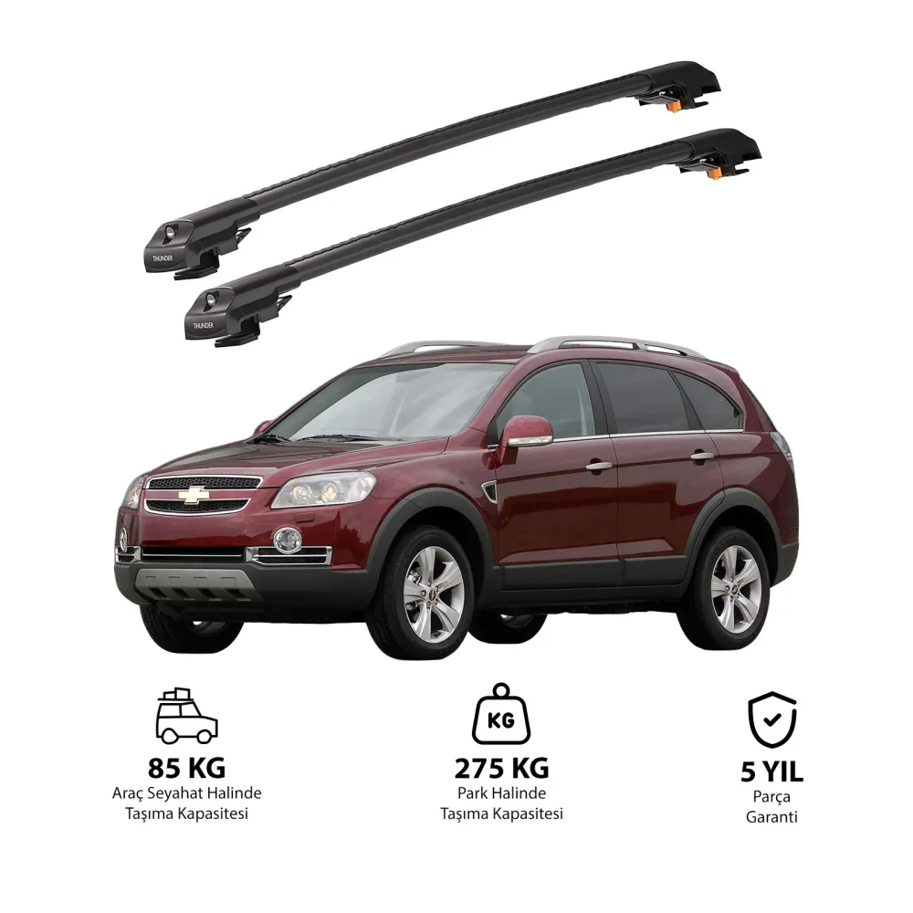 CHEVROLET CAPTIVA 2006-2018 TRX1 Thunder Carrier Kilitli Ara Atkı Siyah