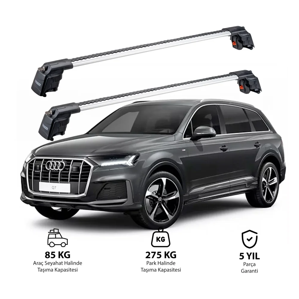 AUDI Q7 2016 ve Sonrası TRX2 Thunder Carrier Ara Atkı Gri