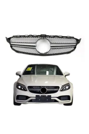 Mercedes w205 c63 ön panjur ızgara gri 2015 / 2018 thumb 2