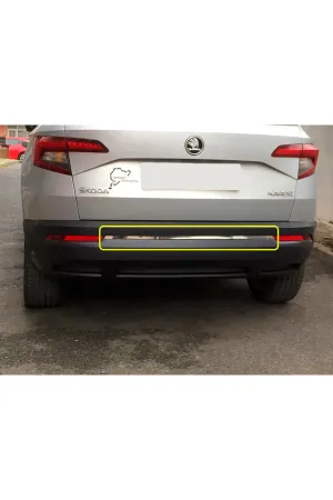 Skoda Karoq 2017-2018 Krom Arka Tampon Çıtası Aksesuarı P. Çelik