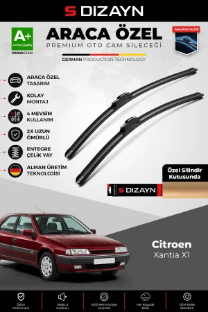 S-Dizayn Citroen Xantia X1 Ön Cam Silecek Seti 1993-2001 Premium Araca Özel 60-50 Cm A+ Kalite Aocs-