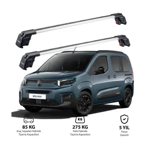 CITROEN BERLINGO 2024 - Sonrası TRX2 Thunder Carrier Kilitli Ara Atkı Gri thumb 2