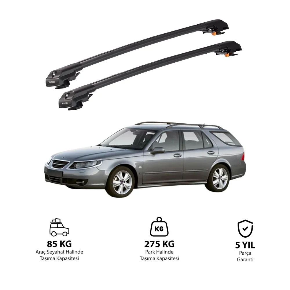 SAAB 9-5 1998-2010 TRX1 Thunder Carrier Kilitli Ara Atkı Siyah