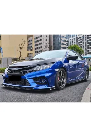 Honda civic fk7 için uygundur ön panjur ızgara ve far kaşları fc450 model 2016+ thumb 2