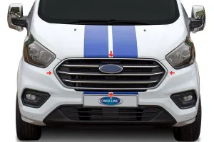 Omsa Ford Transit Tourneo Custom Krom Ön Panjur Çerçevesi 4 Parça 2018-2023 Arası