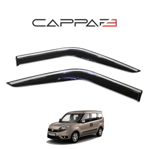 Fiat Doblo 263 FL 2015-2022 Yıl Aralığı Uyumlu Cam Rüzgarlığı Kromlu 4 Parça - Görsel 3
