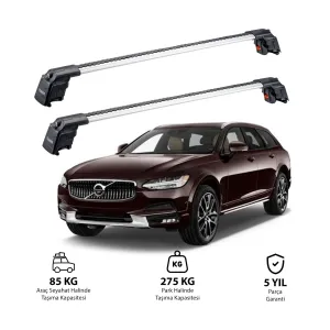 VOLVO V90 2017 ve Sonrası TRX2 Thunder Carrier Ara Atkı Gri