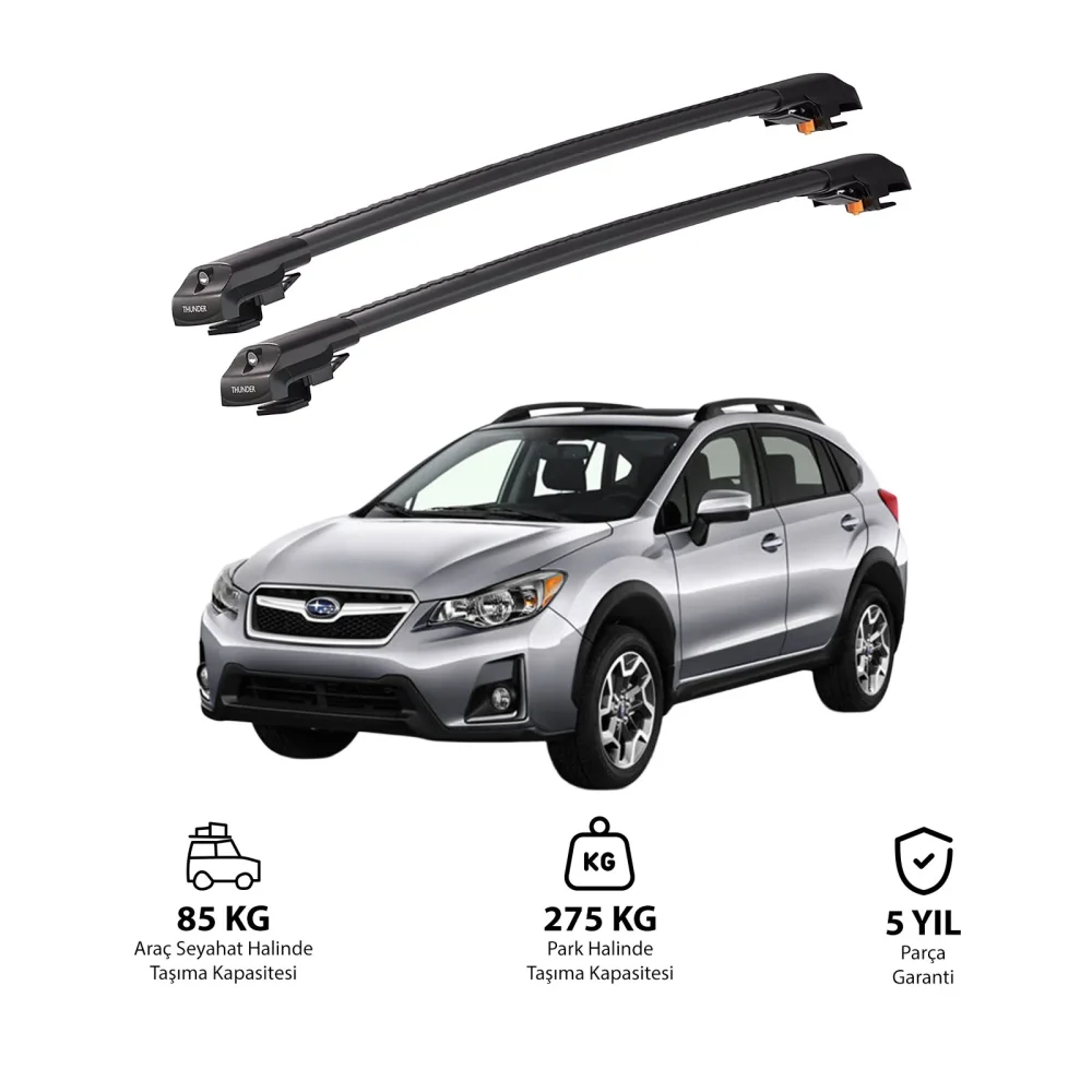 SUBARU XV CROSSTREK 2012-2017 TRX1 Thunder Carrier Kilitli Ara Atkı Siyah
