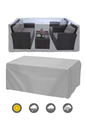 Bahçe Mobilya Brandası 260x160x80 Cm Masa Sandalye Koruma Örtüsü Kılıf Gri Su Geçirmez