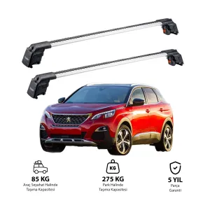 PEUGEOT 3008 2017 ve Sonrası TRX2 Thunder Carrier Ara Atkı Gri thumb 3