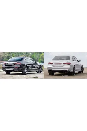 Mercedes w213 e63 arka tampon difüzör ve egzoz ucu seti amg 2021+ thumb 3