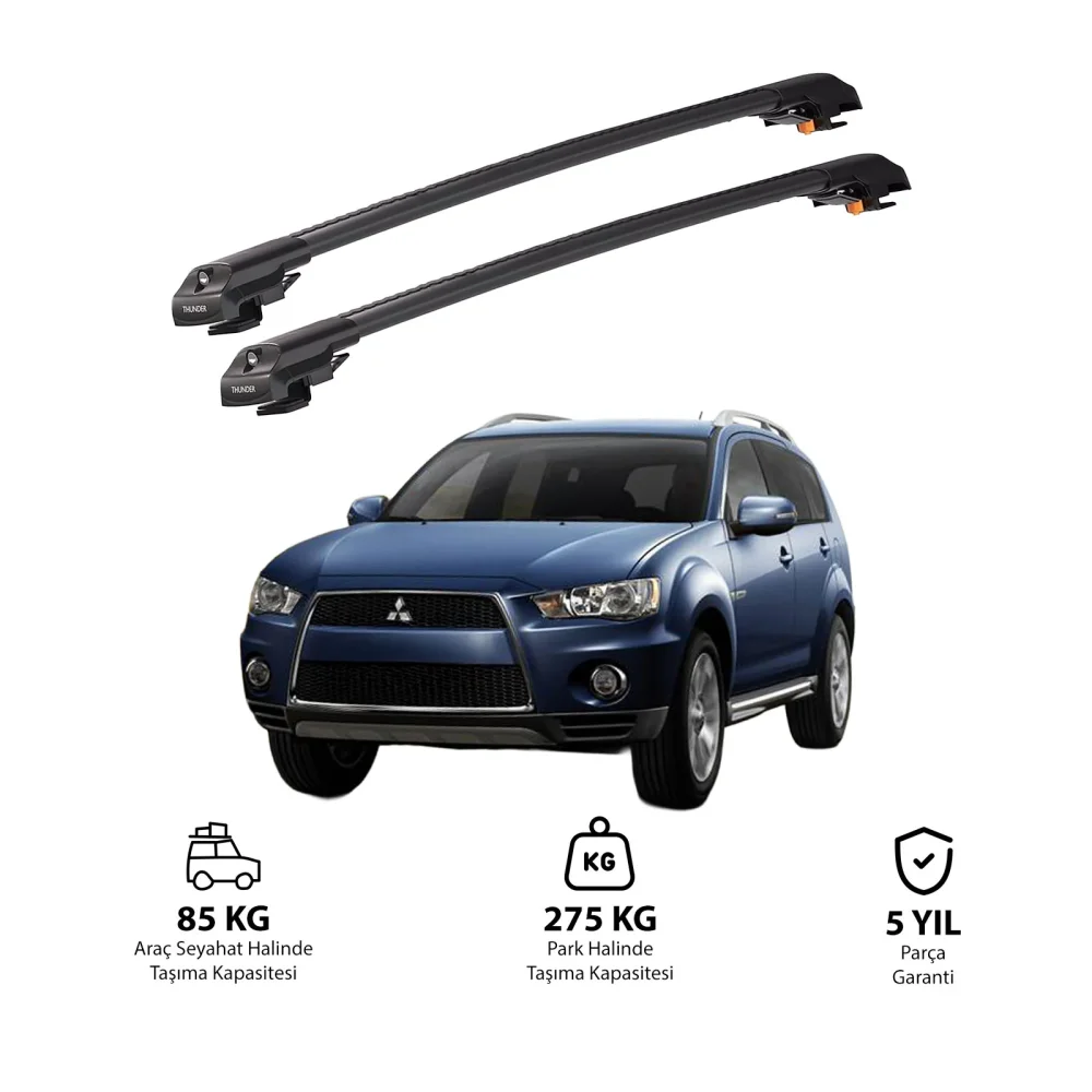 MITSUBISHI OUTLANDER 2007-2012 TRX1 Thunder Carrier Kilitli Ara Atkı Siyah