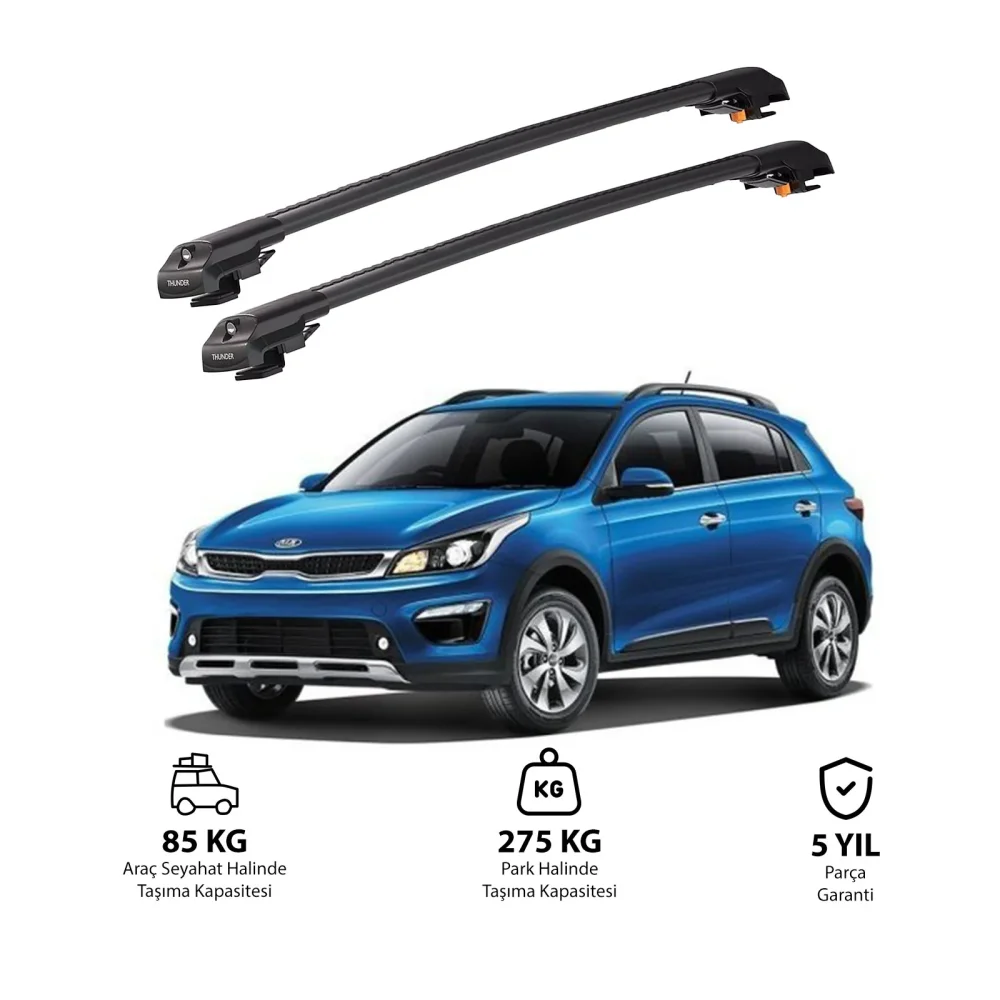 KIA KX CROSS 2017-2022 TRX1 Thunder Carrier Kilitli Ara Atkı Siyah